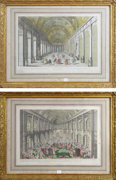 null "Bénédiction nuptiale le 16 Mai 1770" et "La grande galerie à Versailles" Deux...