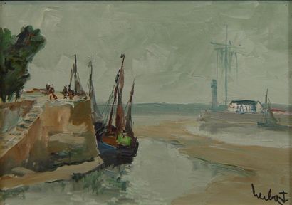 Fernand HERBO "Voiliers au port" Huile sur toile signée en bas à droite
32 X 46 CM
Peintre...