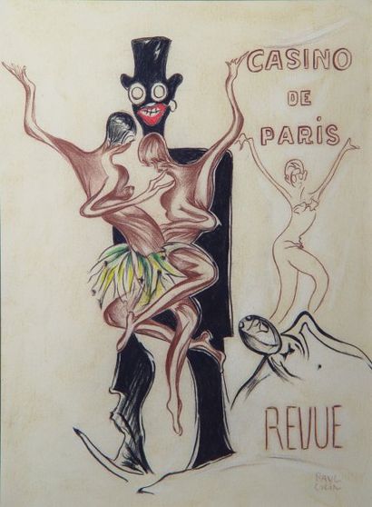 COLIN Paul (attribué à) Projet d'affiche pour la revue de Joséphine Baker au Casino...