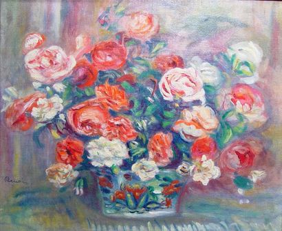 RENOIR (Copie) « Le bouquet de fleurs » Reproduction encadrée Dim : 47 x 56 cm
