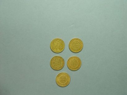 null Lot comprenant deux pièces de 20 Francs datées 1848, une pièce de 20 Francs...