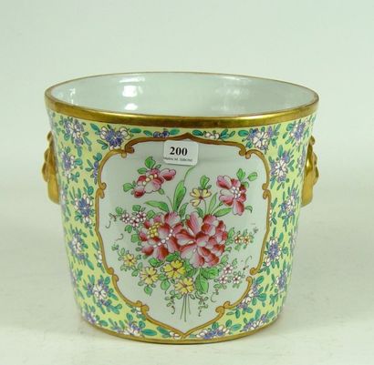 null Cache-pot en porcelaine à décor de fleurs Hauteur: 16 cm