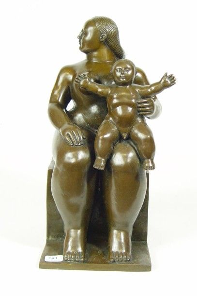 BARTOLINNI Maternité Bronze, signé sur le socle Hauteur: 32 cm