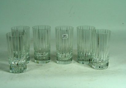 BACCARAT Six verres en cristal
