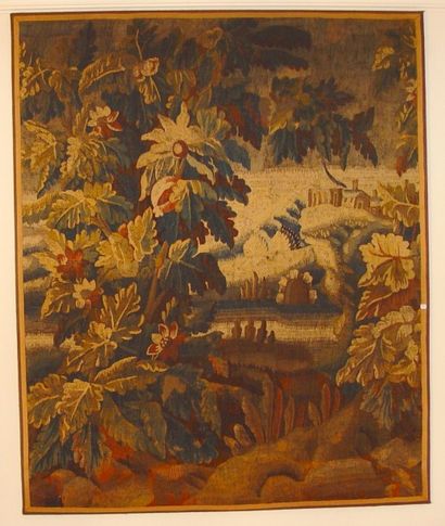 AUBUSSON « Verdure » Fragment de tapisserie Dim:179 x 15 cm