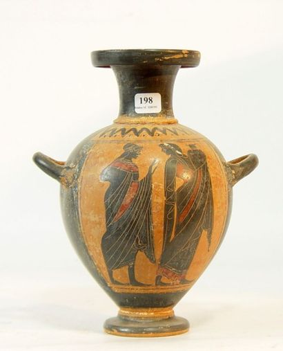 null Vase à anses en terre cuite à décor de personnages Style gréco-romain (accidents...