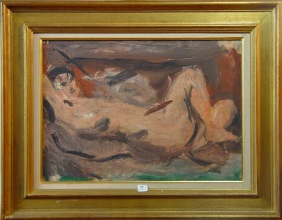 Hans EKEGARDH ''Nu allongé'' Huile sur toile Dim : 33 x 46 cm
