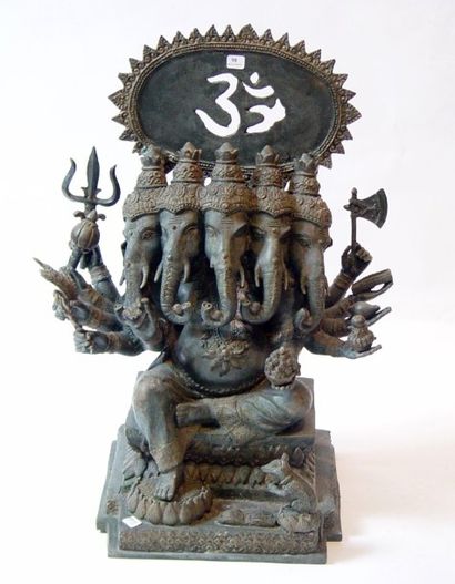 null Ganesh à cinq têtes Bronze Hauteur : 60 cm