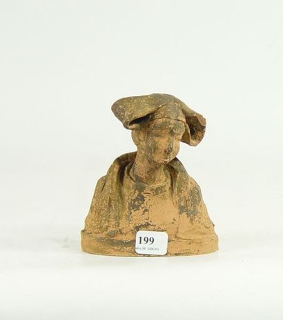 Georges GRISEY 
"Buste de chinoise" 
Terre cuite, signée 
Hauteur: 12 cm