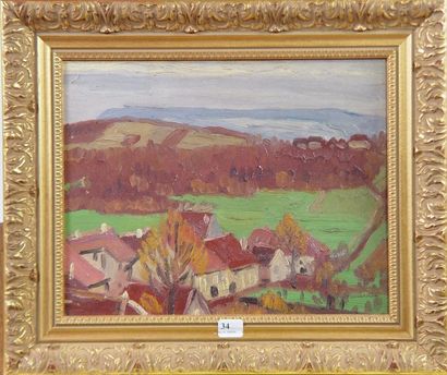 Johan BERJONNEAU 
"Paysage de la Vienne" 
Huile sur panneau, signée en bas à droite...