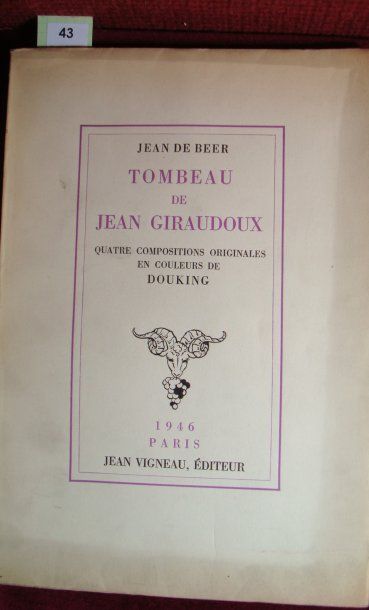 DE BEER (Jean). DOUKING. Tombeau de Jean Giraudoux. Quatre compositions originales...