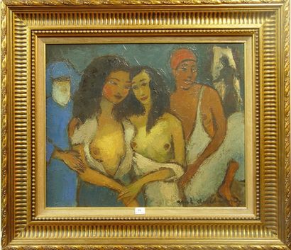 Raoul DESChAMPS "Femmes"
Huile sur panneau, signée en bas à droite
Dim: 38 x 46 ...