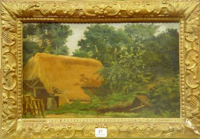 E. DAMOYE "Chaumière"
Huile sur panneau
Dim: 20 x 32 cm