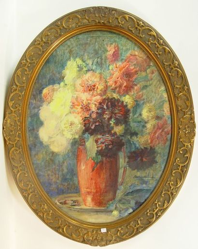 Stella FAUSSON "Vase de fleurs"
Aquarelle ovale
Hauteur: 78 cm