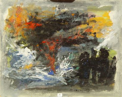 COGNASSE "Abstraction"
Huile sur isorel, signée en bas à droite
Dim: 45 x 56 cm
