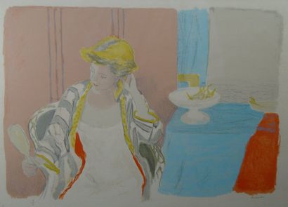 BRIANCHON Maurice "Femme assise" Lithographie signée en bas à droite Dim : 45 x 62...