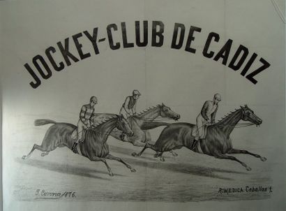 CORONA J "Jockey, club de Cadiz" Affiche entoilée Dim : 60 x 78 cm