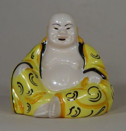 null Pu-Taï, bouddha bienheureux en porcelaine polychrome