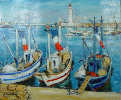 BATISTA Eric ''La fête des pêcheurs à Sète'' Huile sur toile signée en bas à gauche...