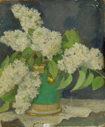 Maurice EHLINGER "Les lilas blancs"
Huile sur isorel 46 x 38 cm