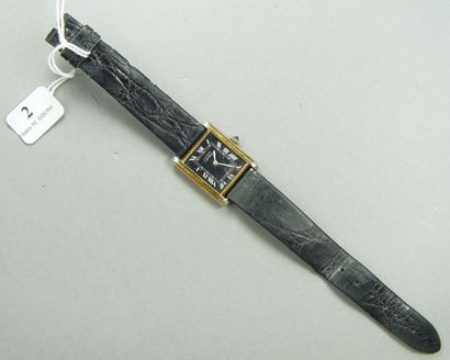 CARTIER 
Montre Must en vermeil, bracelet en cuir
N° G053266