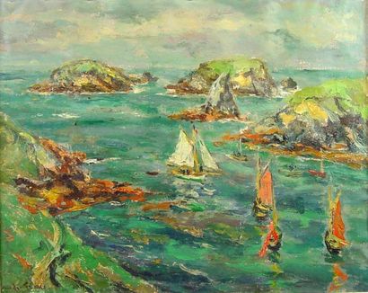 André FRAYE "Belle Isle"
Huile sur toile signée en bas à gauche
65 x 81 cm
