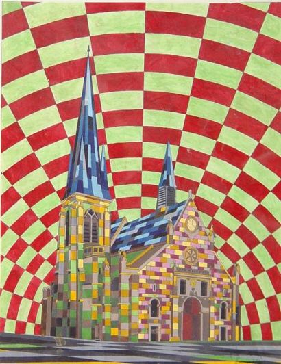 P. BONNICHON "L'église de Sceaux"
Aquarelle
40 x 31 cm
