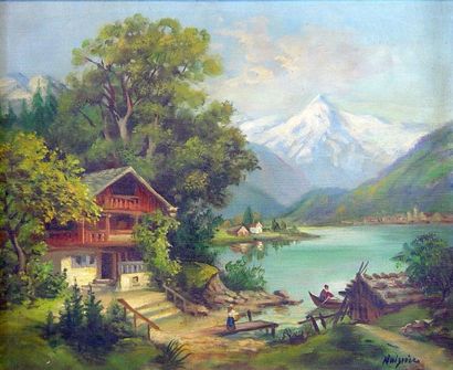 H. BERNARDT "Lacs de montagne"
Deux huiles sur toile formant pendant
37 x 45 cm