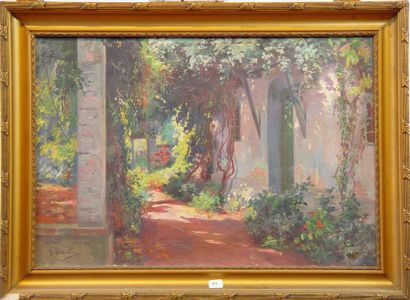 G. LEMAITRE "Jardin d'une maison mauresque"
Huile sur toile signée en bas à gauche
37,5...