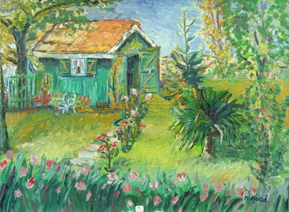 M. AUGE "Jardin fleuri"
Huile sur toile signée en bas à droite
60 x 81 cm