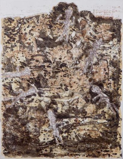 Jean Dubuffet (1901-1985) 
Les défricheurs, 1953
Lithographie en couleur.
Titrée,...