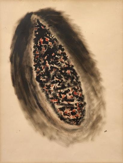Henri Michaux (1899-1984) 
Composition, circa 1974
Encre de Chine, huile et crayon...
