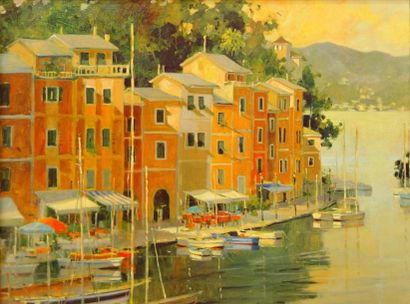 Marilyn SIMANDLE *"Portofino"
Huile sur toile signée en bas à gauche
80 x 60 cm