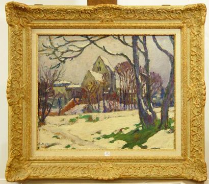Gaston BALANDE (1880-1971) *"Paysage de neige"
Huile sur toile signée en bas à gauche
46...