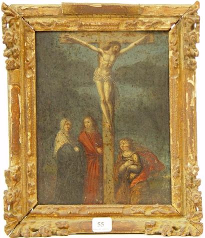 ECOLE FRANCAISE "Jésus sur la croix"
Huile sur cuivre
21 x 17 cm