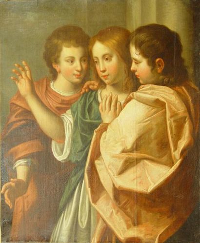 ECOLE FRANCAISE XIXeme SIECLE "Jésus et ses disciples"
Huile sur toile 111 x 91 ...