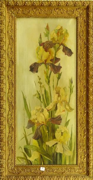 J. AGNER "Fleurs"
Deux huiles sur toile formant pendant (accidents)
75 x 32 cm