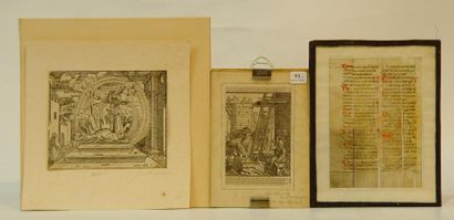null Lot comprenant 11 gravures XVIIème et XVIIIème: 2 portraits d'hommes, 6 petites...