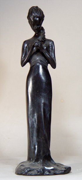 "D'après TROUBETZKOY Paolo (1866-1938) " "Jeune fille à la tresse' Bronze signé Haut:...