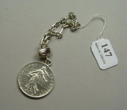 null Porte-clés "pièce de 5 Francs" en argent
Pds: 17,7 g