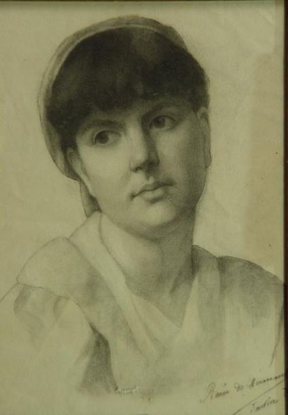 Renée de BIRMONT "Jeune femme"
Dessin signé en bas à droite
31 x 27 cm