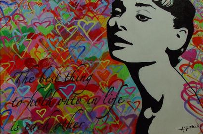 Augusto S. "Audrey Hepburn"
Acrylique et technique mixte
60 x 90 cm