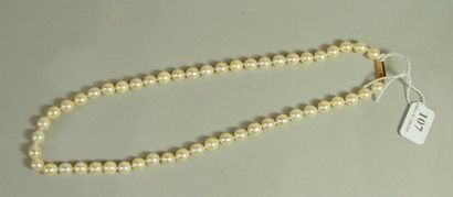 null Collier de perles choker, fermoir en or jaune