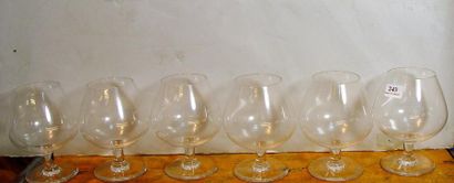 SAINT LOUIS Six verres à cognac en cristal