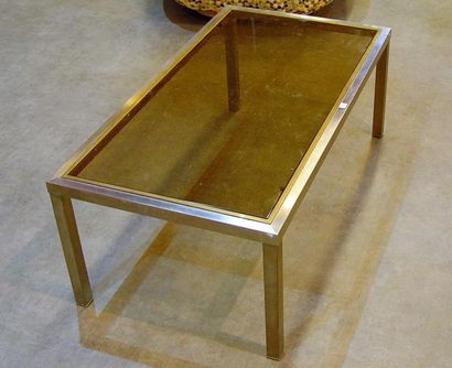 null Table basse, plateau en verre fumé