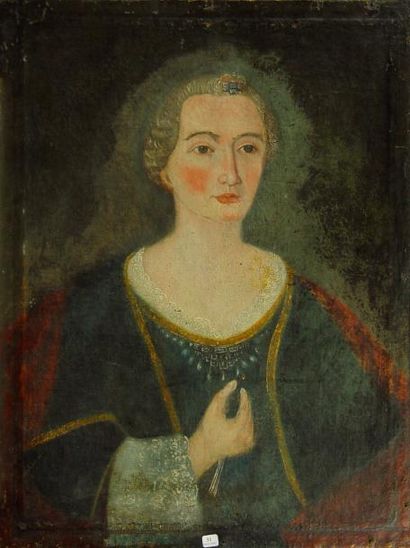 ECOLE FRANCAISE XVIIIEME SIECLE "Femme au collier de perles"
78 x 59 cm