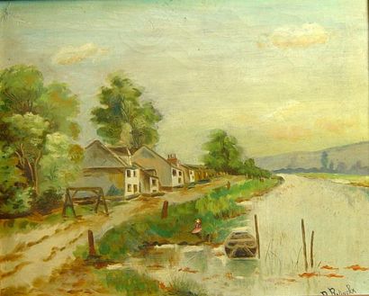 P. RATINCKX "Rivière"
Huile sur toile signée en bas à droite
35 x 41 cm