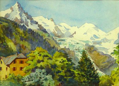 Isabel GINOGGIO "Paysage de montagne" et "Bord de mer"
Deux aquarelles
26 x 36 c...