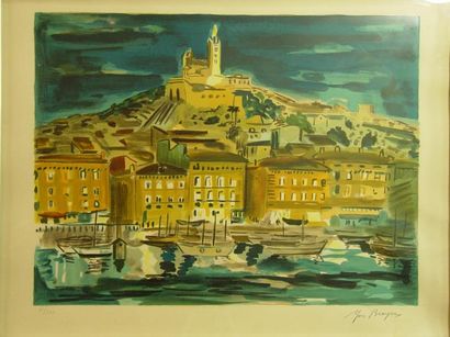 Yves BRAYER 'Le port de Marseille''
Lithographie numérotée 31/342
