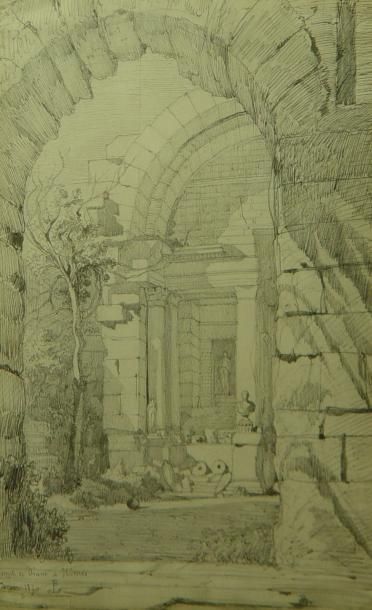 Jean-Baptiste LEVASTRE 'Temple de Diane à Nïmes''
Dessin signé en bas à gauche, situé...